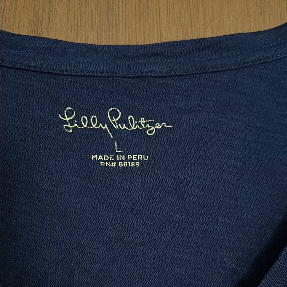 Lilly Pulitzer Deep Blue Short Sleeve Tee - Picture 2 of 3